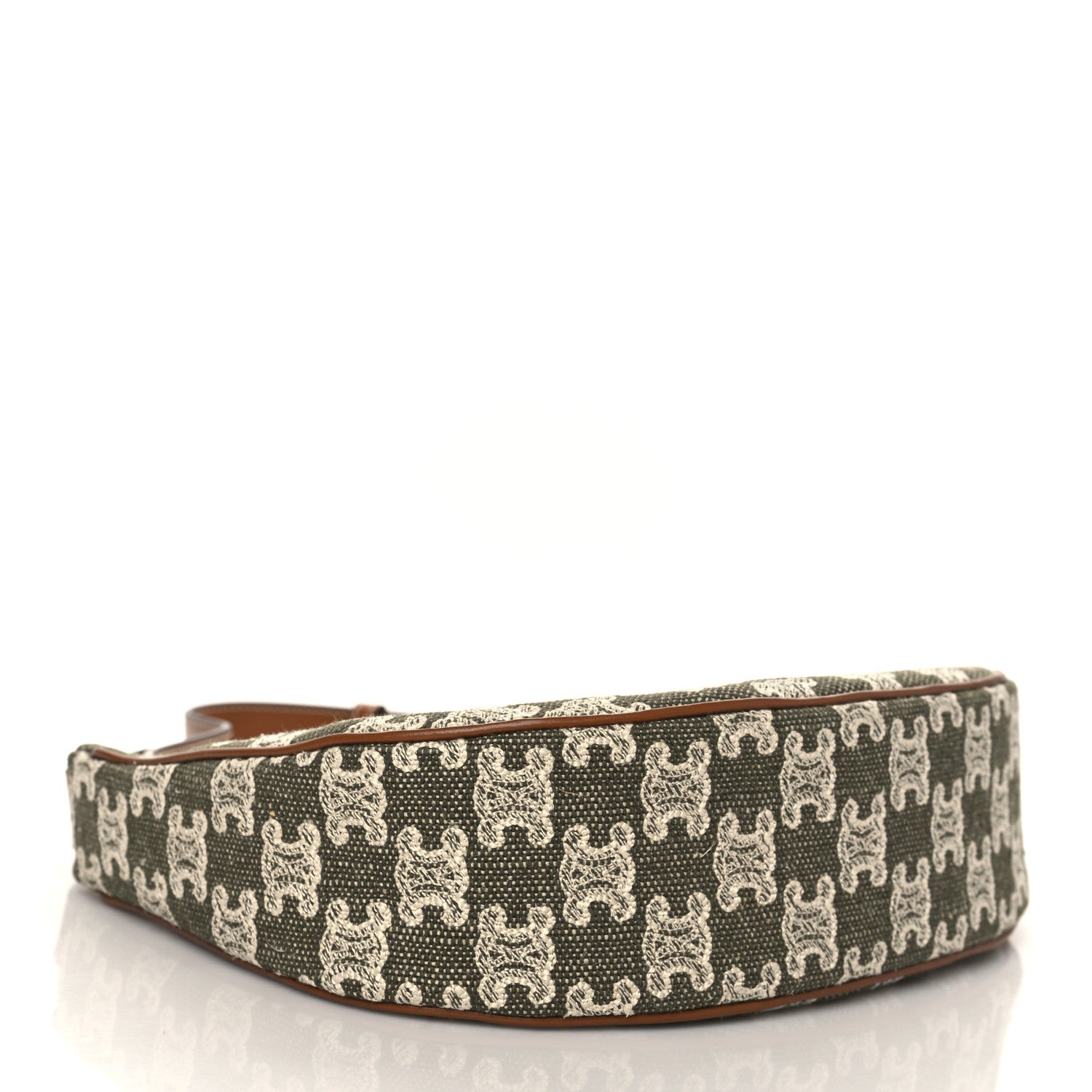 Celine Canvas Calfskin Ava Triomphe Shoulder Bag Green 4 of 9