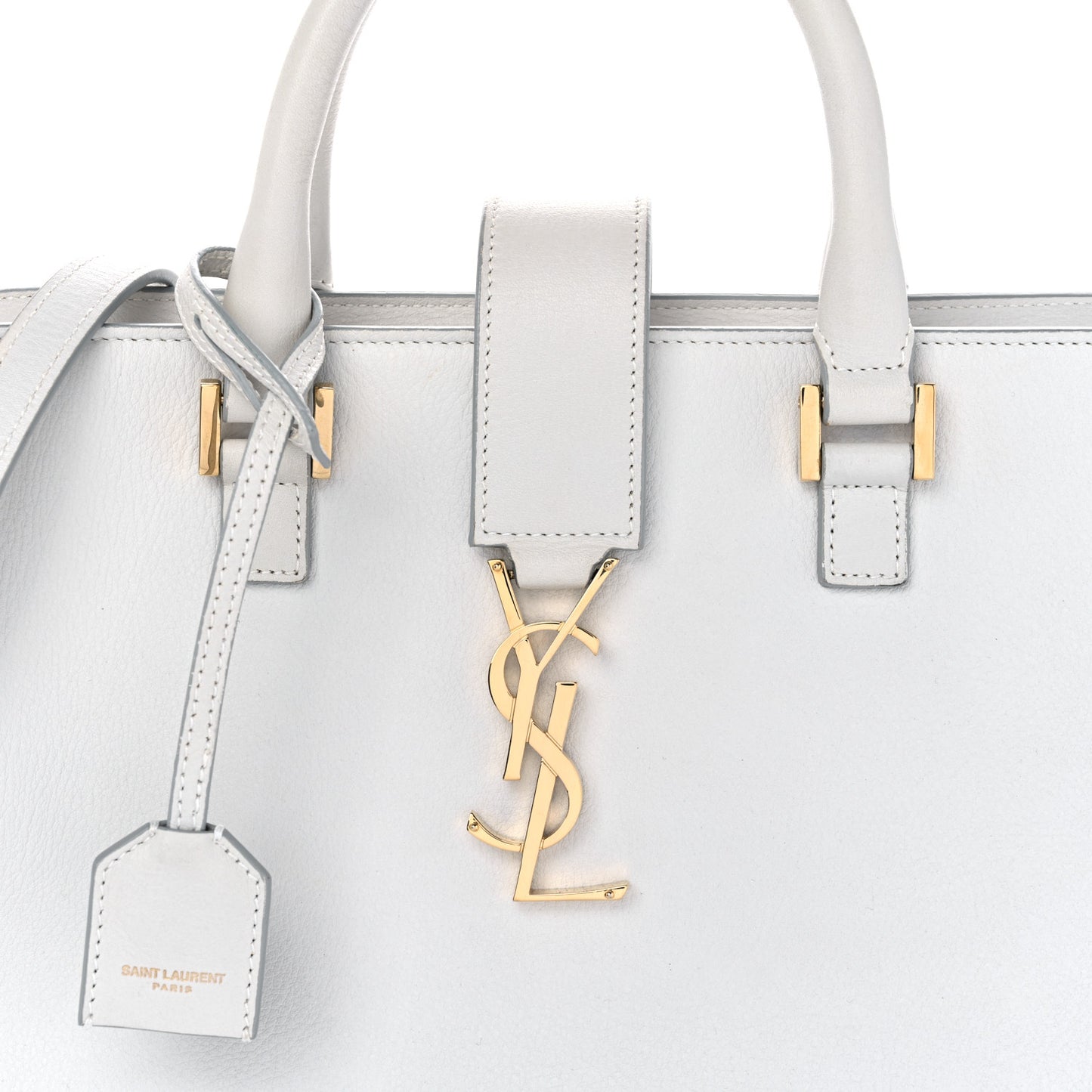 Calfskin Small Monogram Cabas White