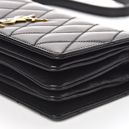 Saint Laurent Lambskin Diamond Quilted Monogram Angie Chain Bag Black 11 of 11