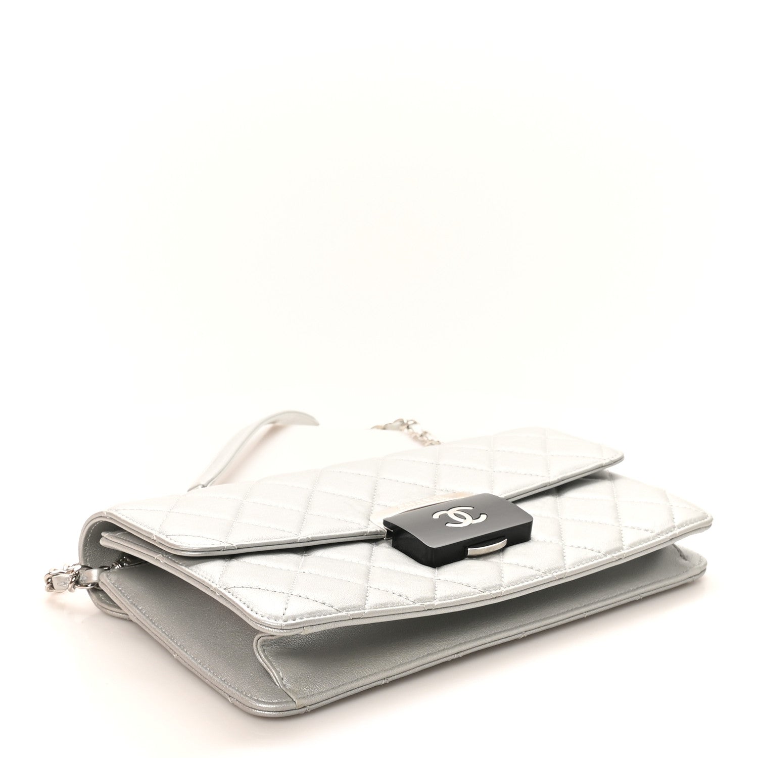 Chanel Metallic Sheepskin Quilted Small Beauty Lock Flap Silver 4 of 11