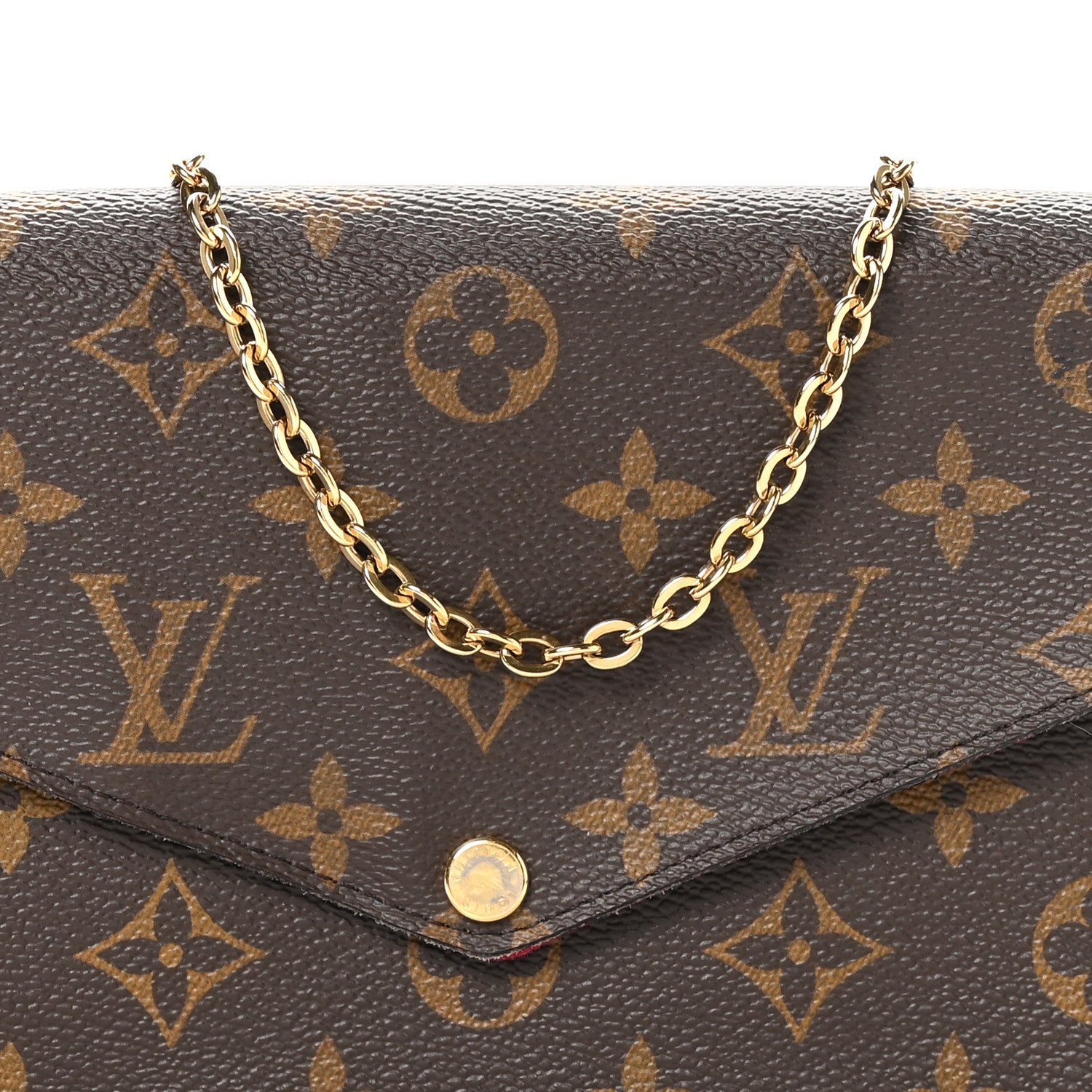 Louis Vuitton Monogram Pochette Felicie Chain Wallet Fuchsia 8 of 11