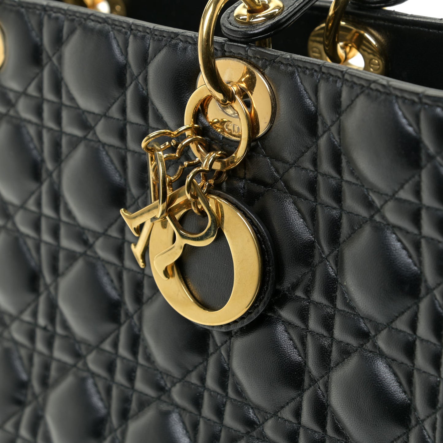 Lambskin Cannage Large Lady Dior Black