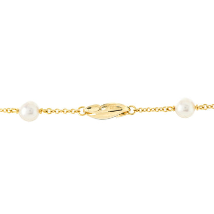 Tiffany 18K Yellow Gold Pearl Elsa Peretti Scroll Swirl Necklace 5 of 5