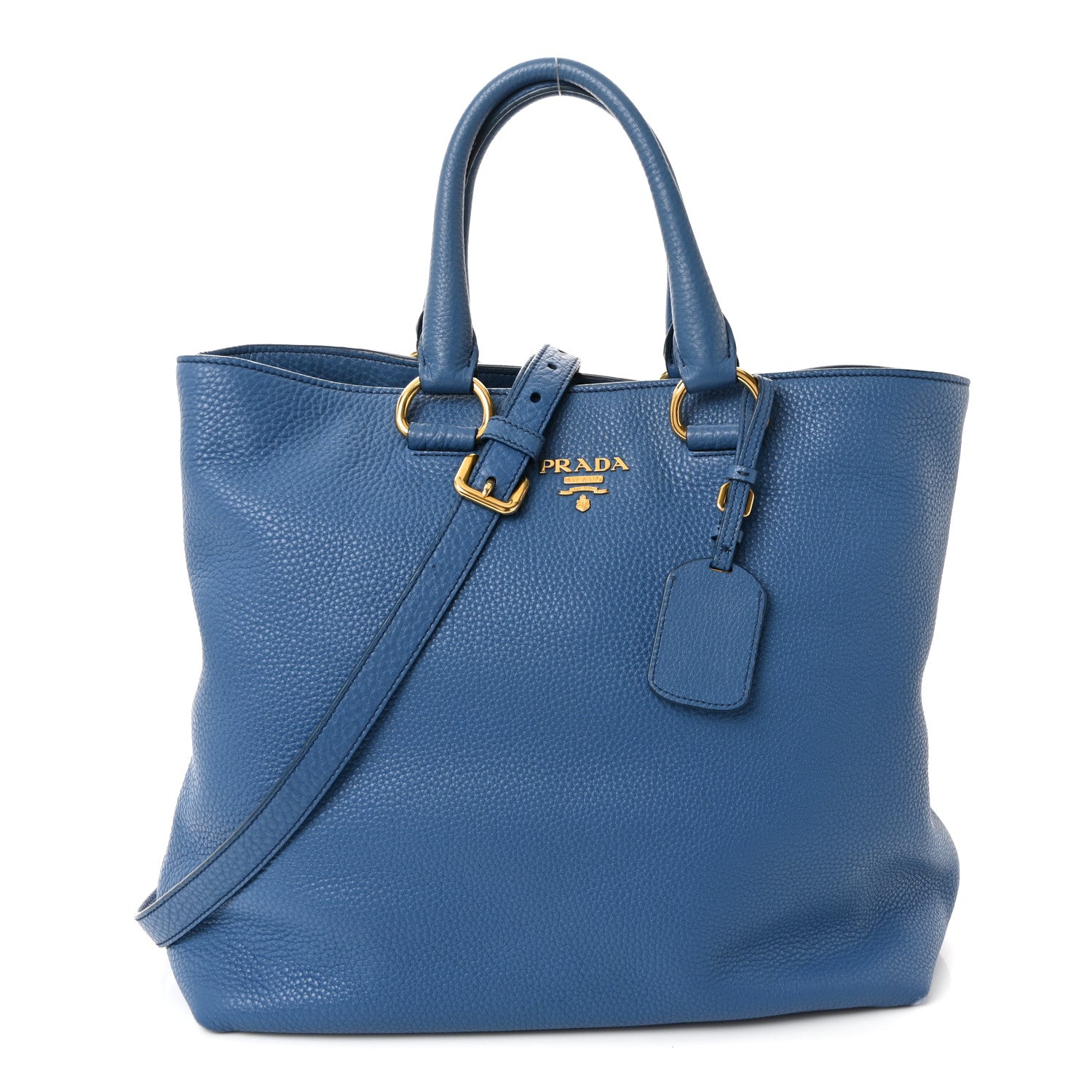 Prada Vitello Daino Tote Cobalto 1 of 9