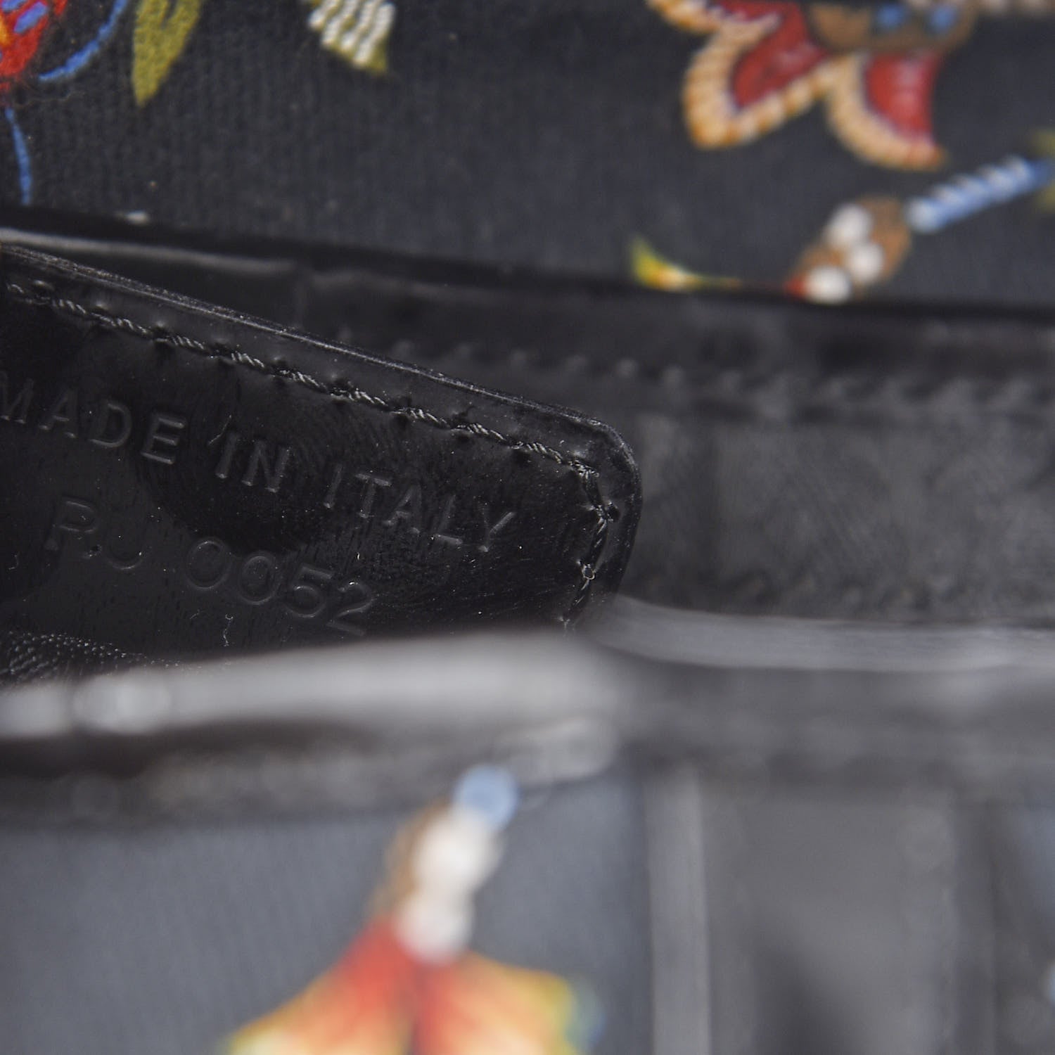 Christian Dior Canvas Floral Saddle Bag Black 6 of 9