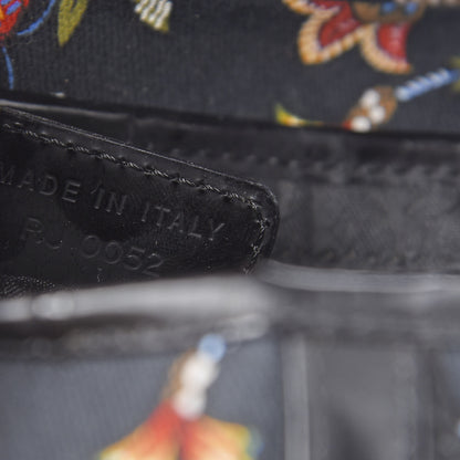 Christian Dior Canvas Floral Saddle Bag Black 6 of 9