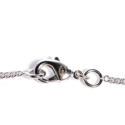Chanel Pearl Beaded CC Necklace Silver White Blue 3 of 4