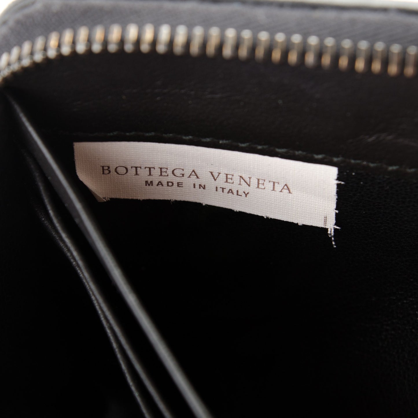Nappa Intrecciato Zip Around Wallet Black