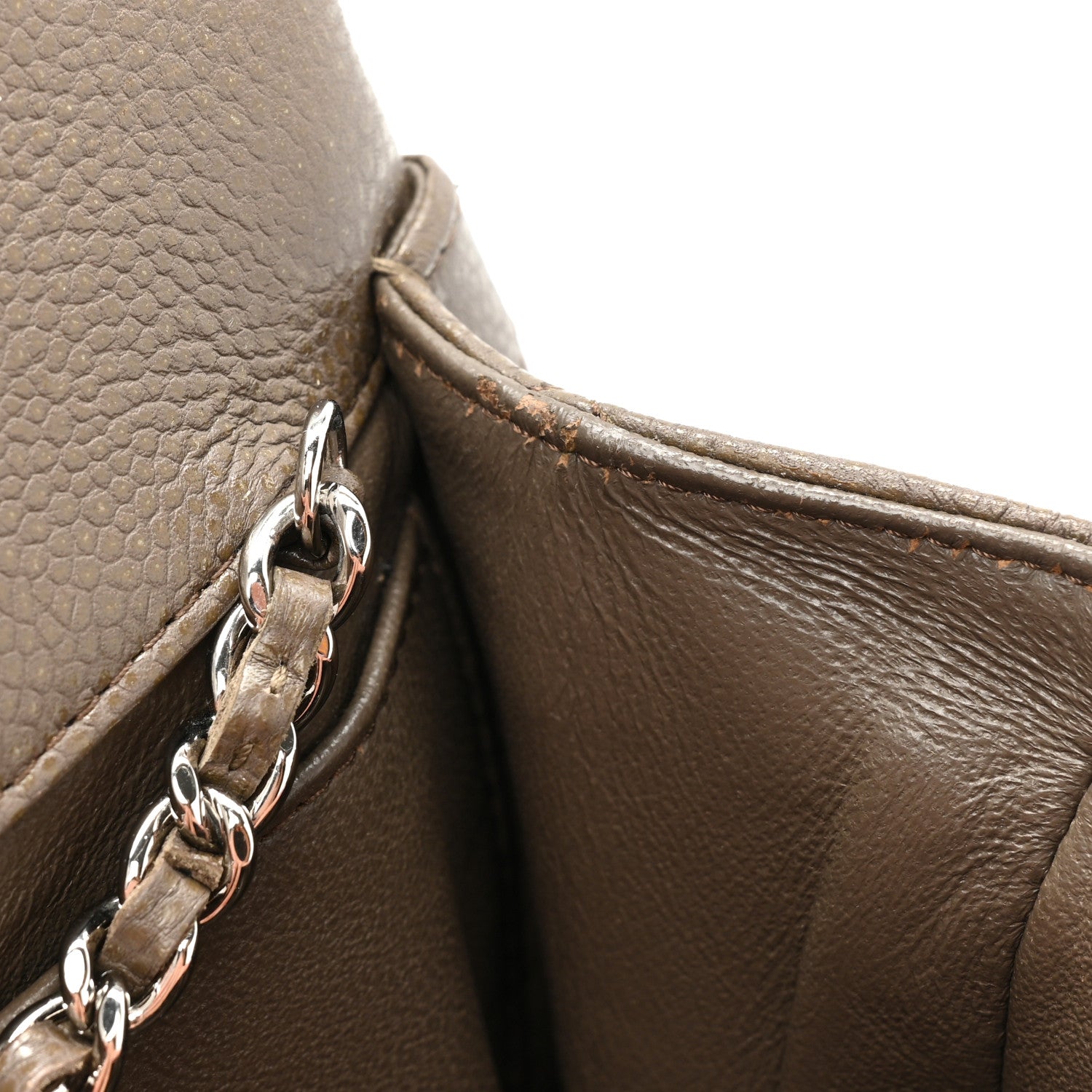 Chanel Caviar Quilted Clutch With Chain Flap Brown 10 of 15