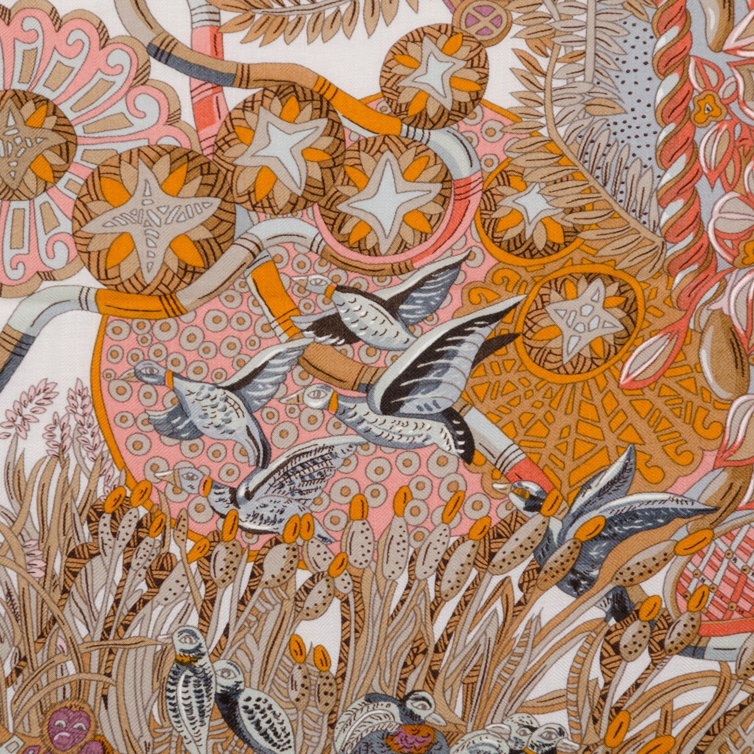 Hermes Cashmere Silk Au Fil Du Carre Shawl 140 1 of 8