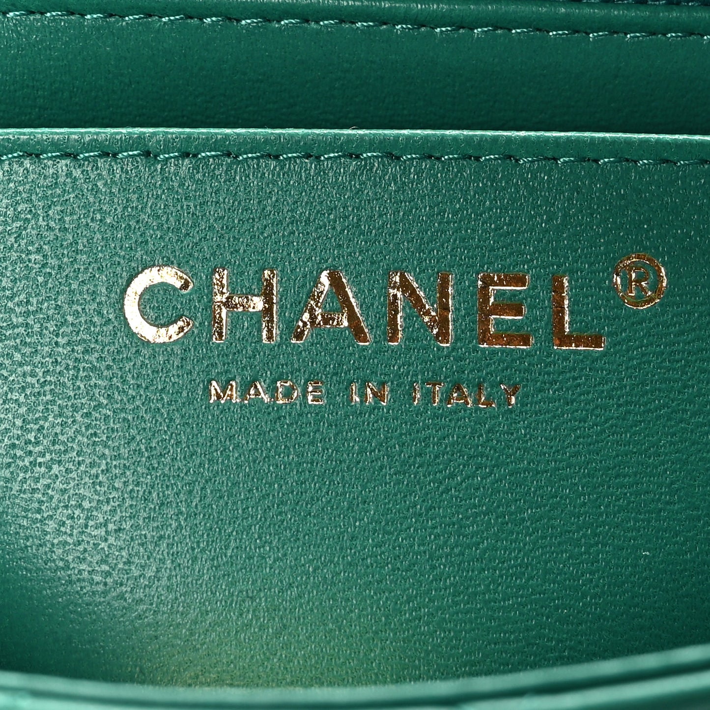 Lambskin Quilted Mini Rectangular Flap Green