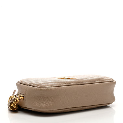 Saint Laurent Grain De Poudre Matelasse Monogram Mini Lou Camera Bag Dark Latte 4 of 11