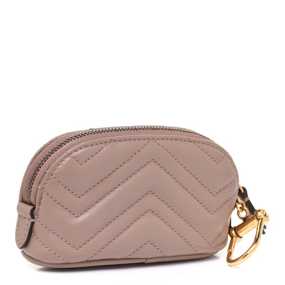 Gucci Calfskin Matelasse GG Marmont Key Pouch Porcelain Rose 3 of 9