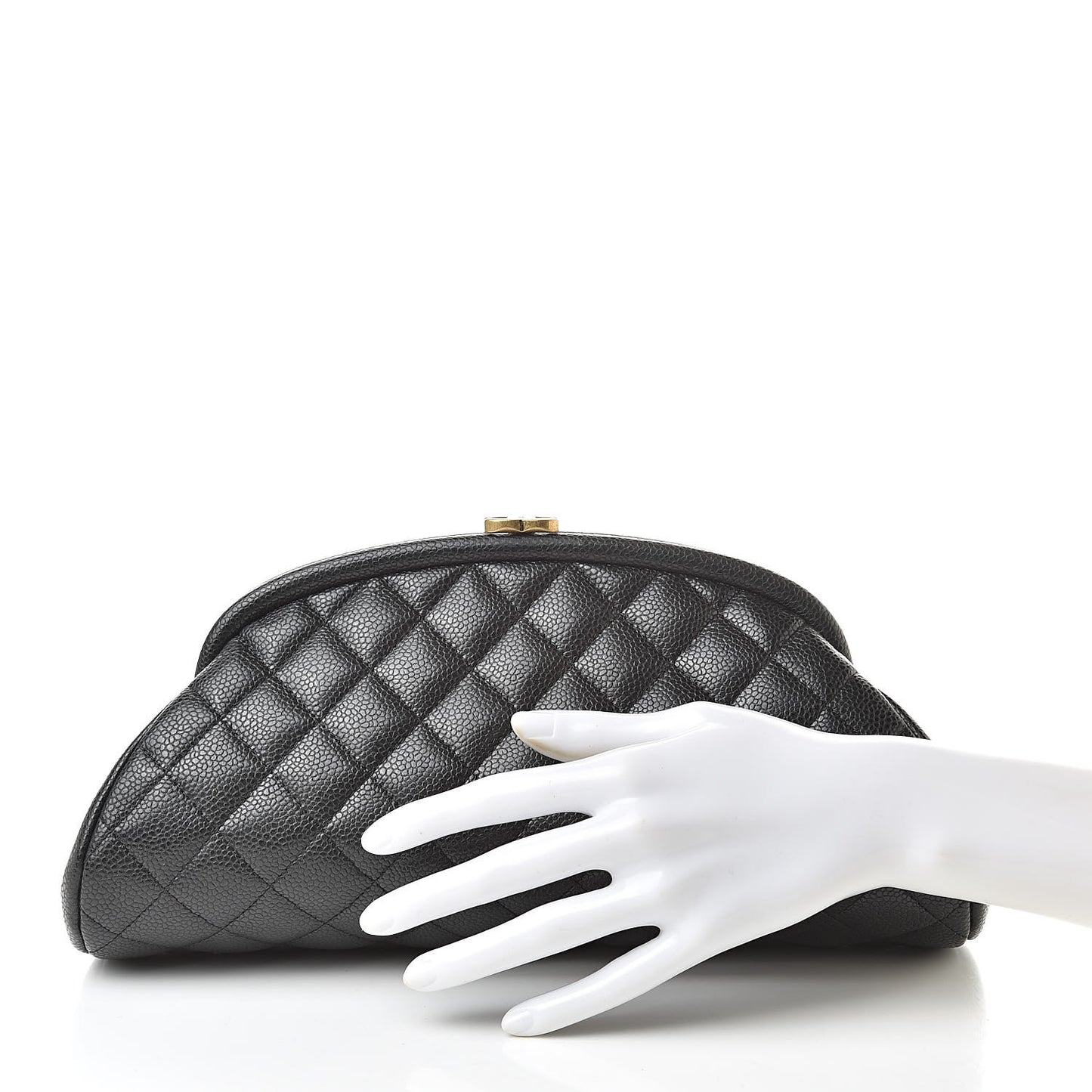 Caviar Quilted Timeless Clutch Black