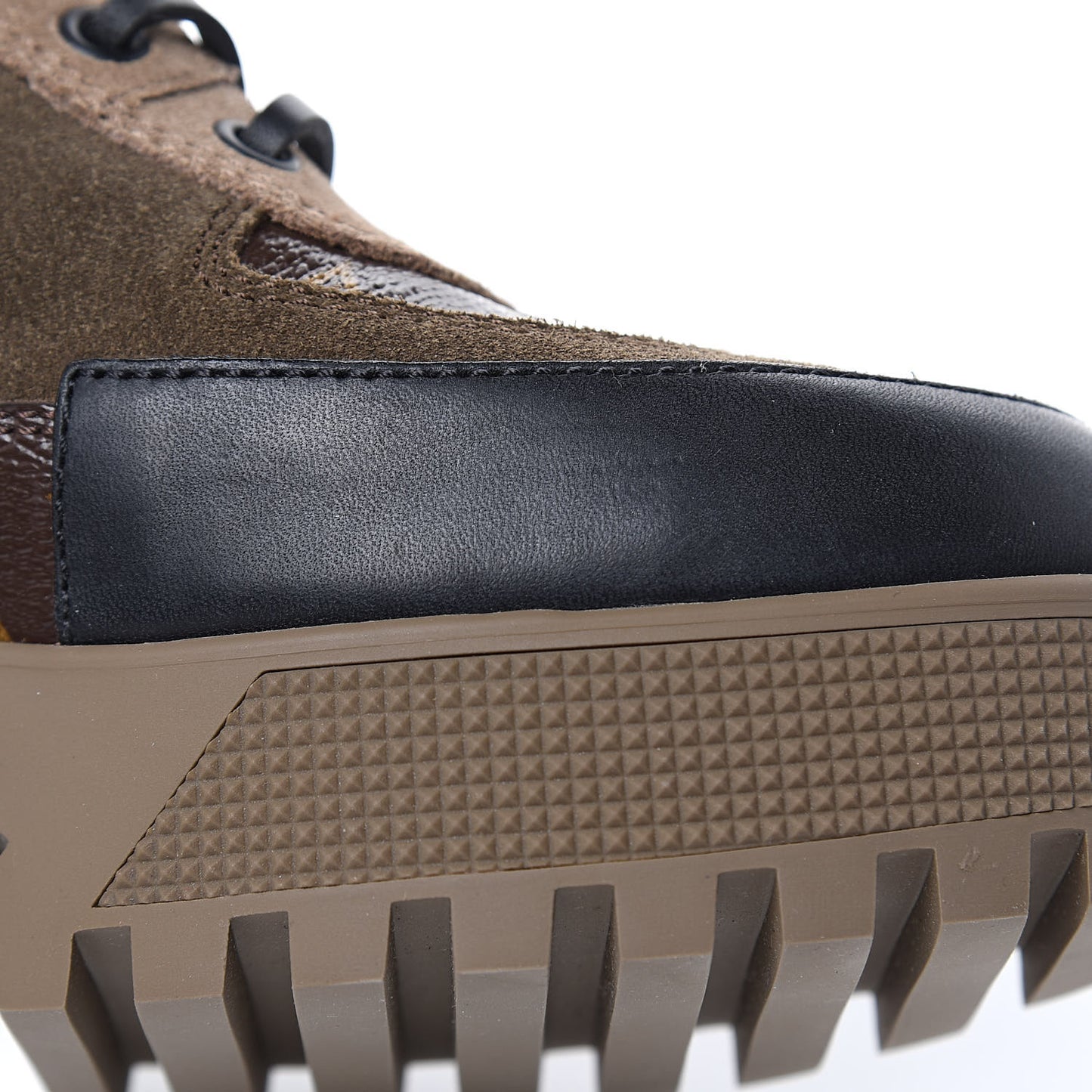 Suede Calfskin Monogram Laureate Platform Desert Boots 39 Taupe