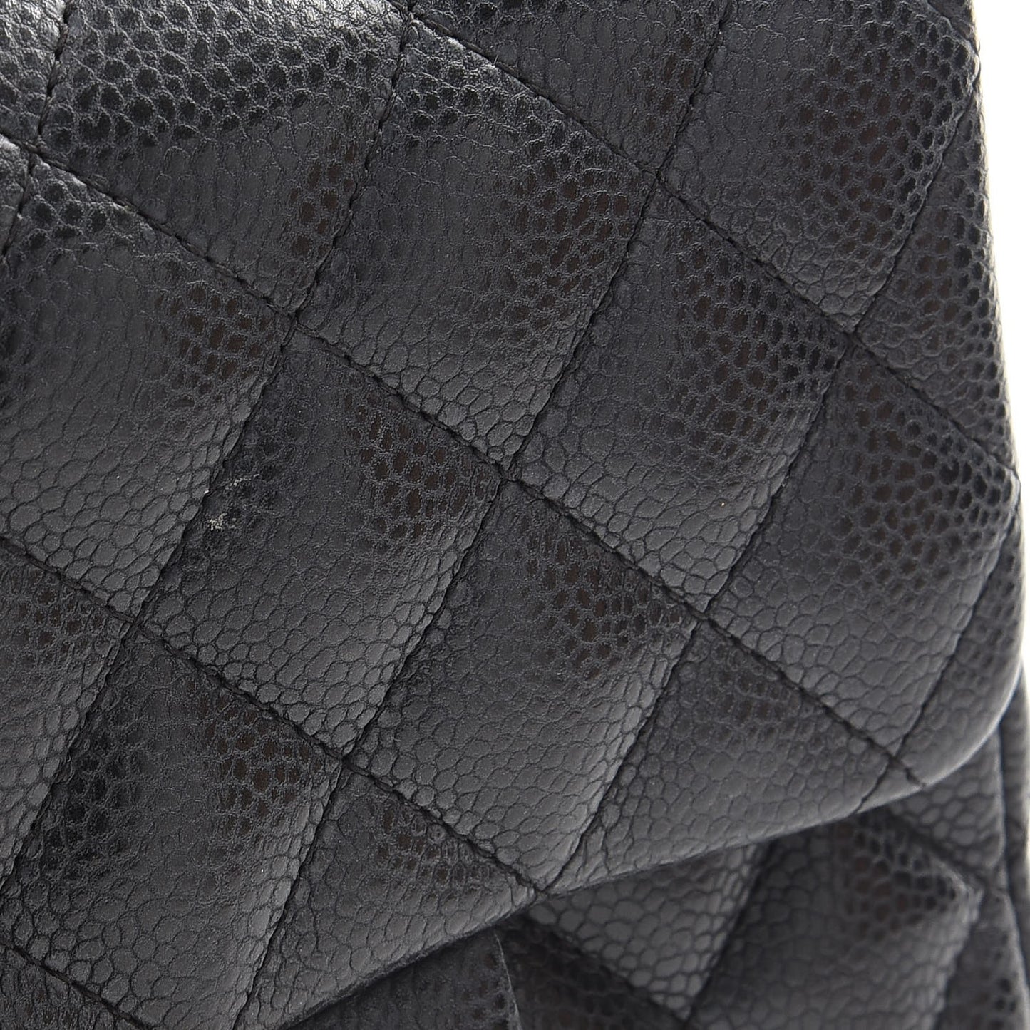 Caviar Quilted Mini Square Flap Dark Grey