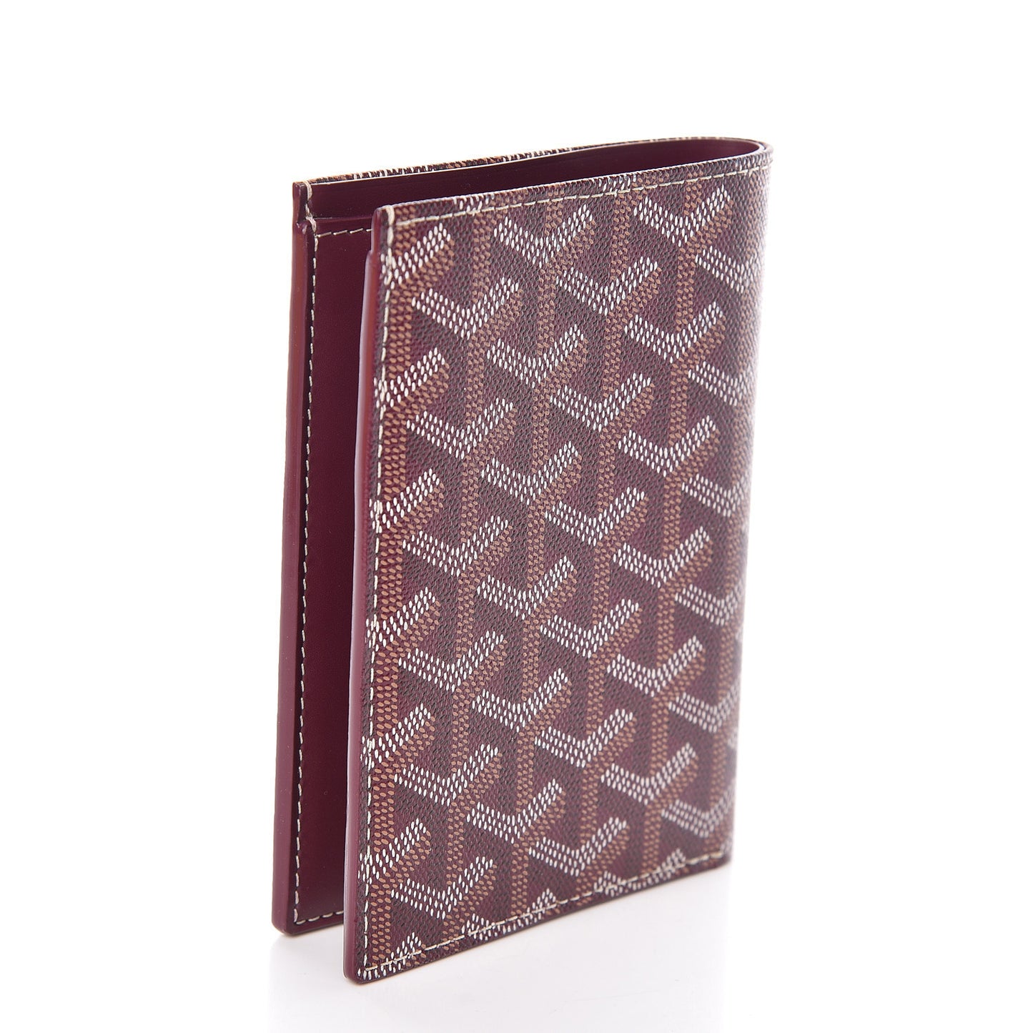 Chevron Bifold Wallet Burgundy