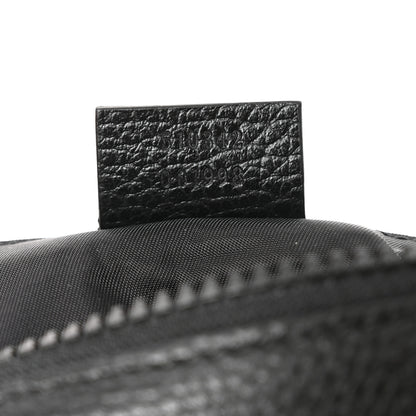 Gucci Nylon Monogram Dollar Calfskin Flat Messenger Bag Black 7 of 10