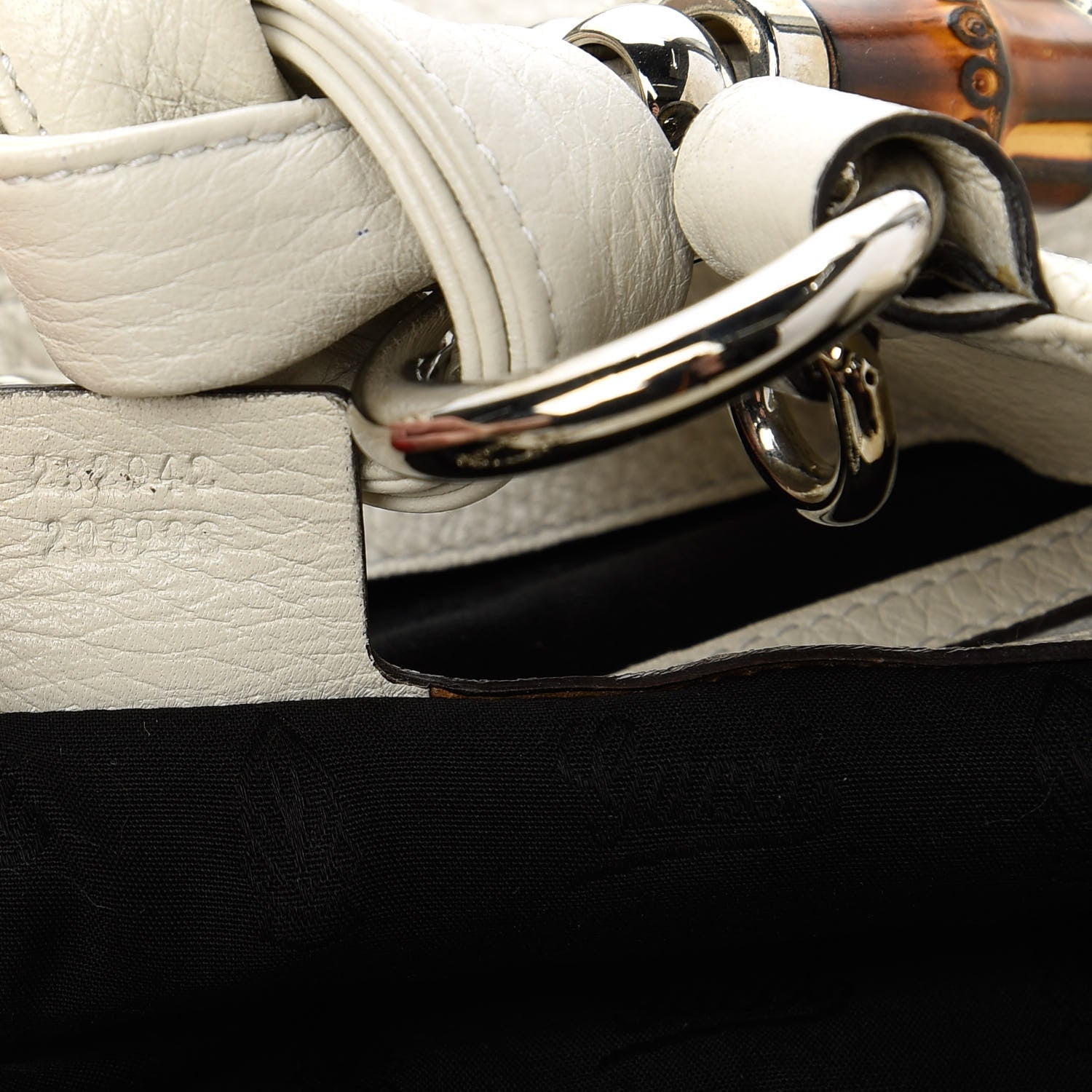 Gucci Pebbled Calfskin Large Jungle Tote White 9 of 11