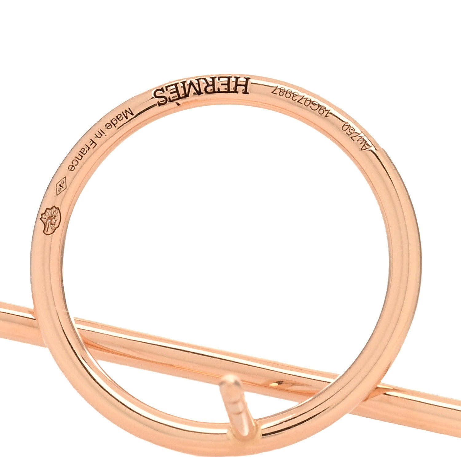 Hermes 18K Rose Gold MM Echappee Earrings 5 of 5