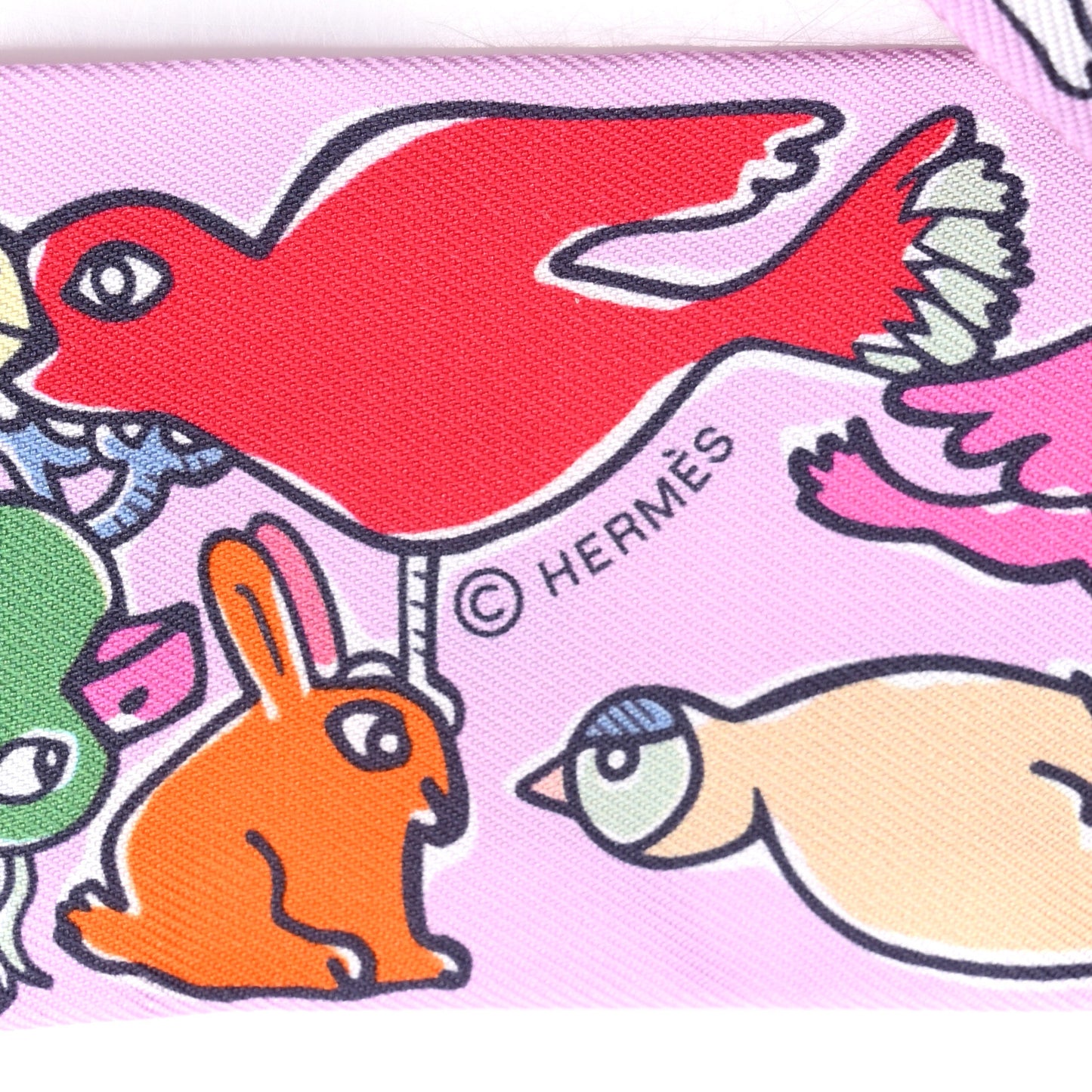 Silk Mille Et Un Lapins Twilly Parme Rouge Vif Camel
