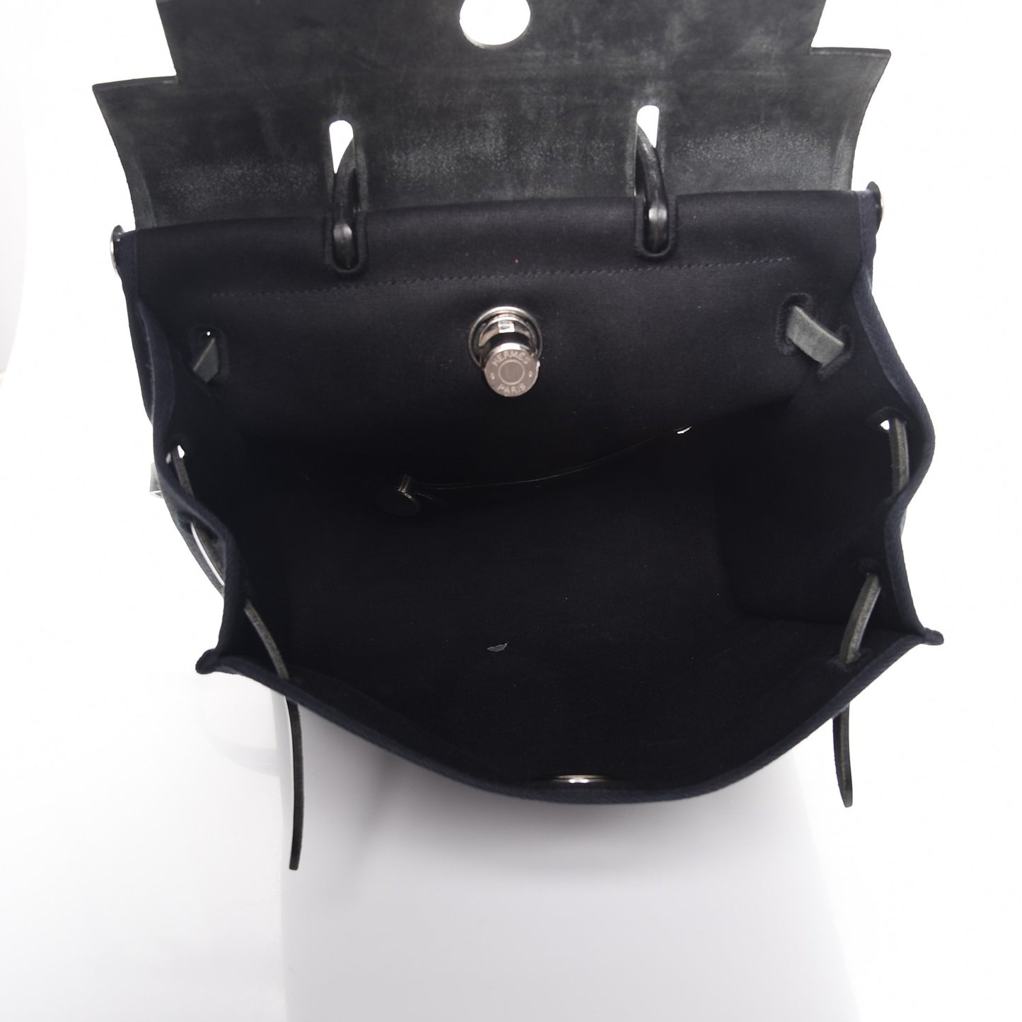 Toile Vache Calfskin Herbag 30 PM Backpack Black