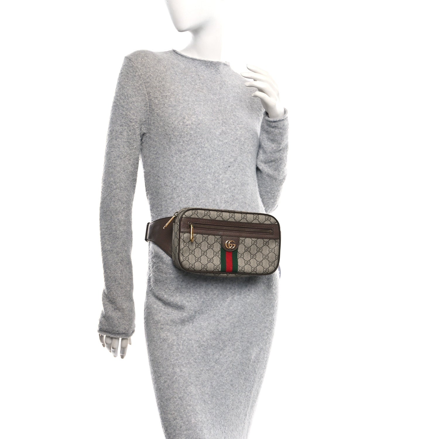 Gucci Soft GG Supreme Monogram Medium Ophidia Belt Bag Dark Brown 2 of 11