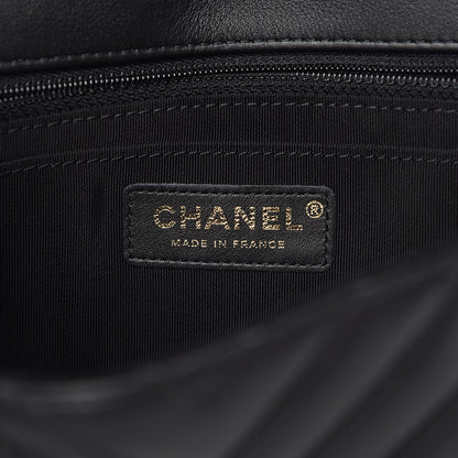 Chanel Calfskin Chevron Quilted Statement Flap Black 6 of 11