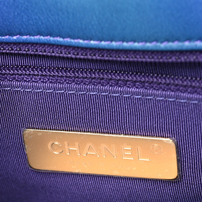 Chanel Tie Dye Calfskin Quilted Medium Chanel 19 Flap Blue Purple 6 of 10