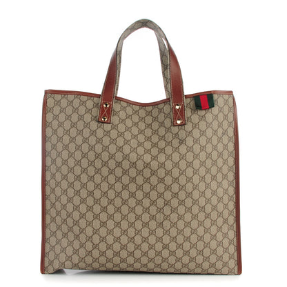 Gucci GG Plus Monogram Large Signature Web Loop Tote Brown 1 of 10