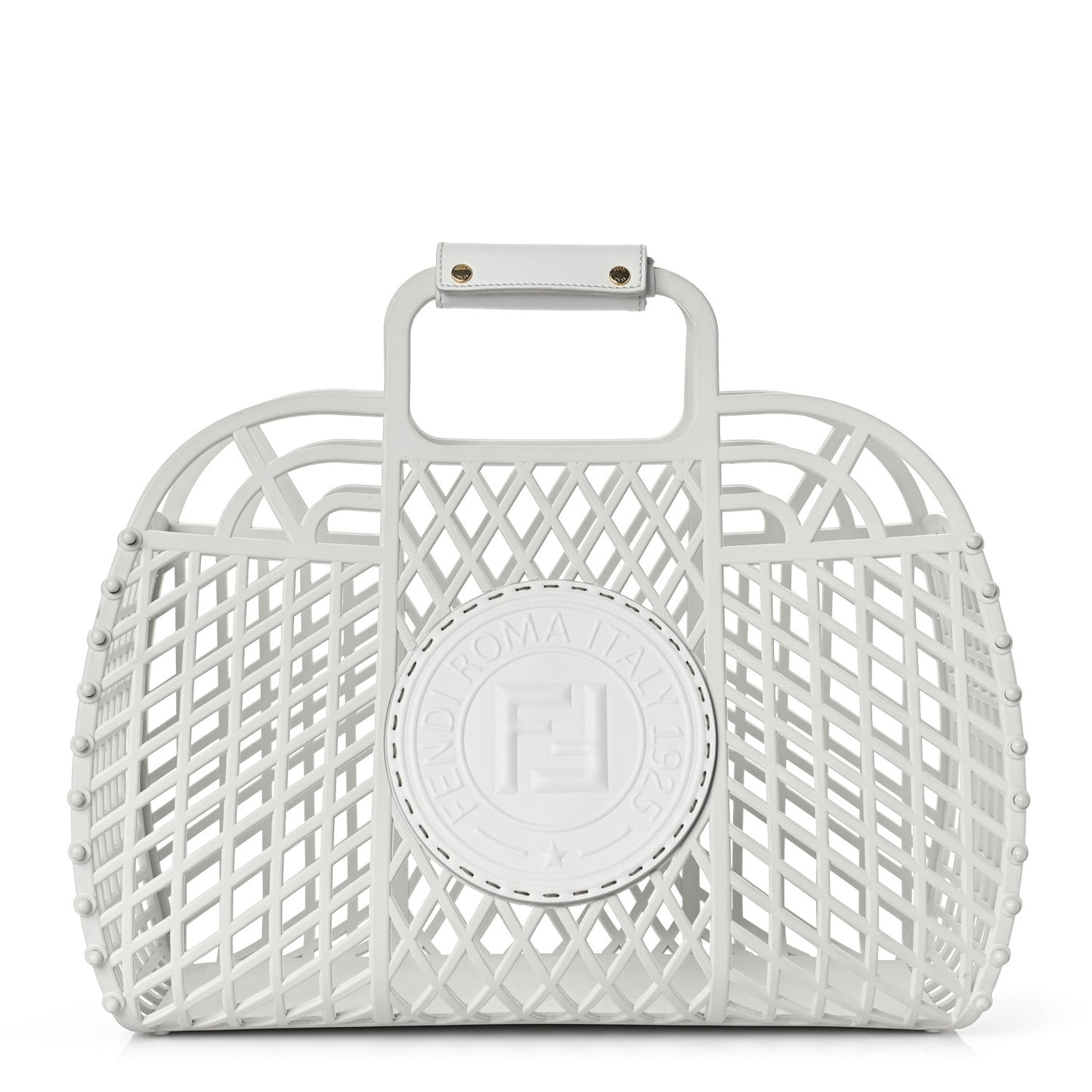 Recycled Plastic Vitello Liberty Matte Medium Fendi Basket White Ice