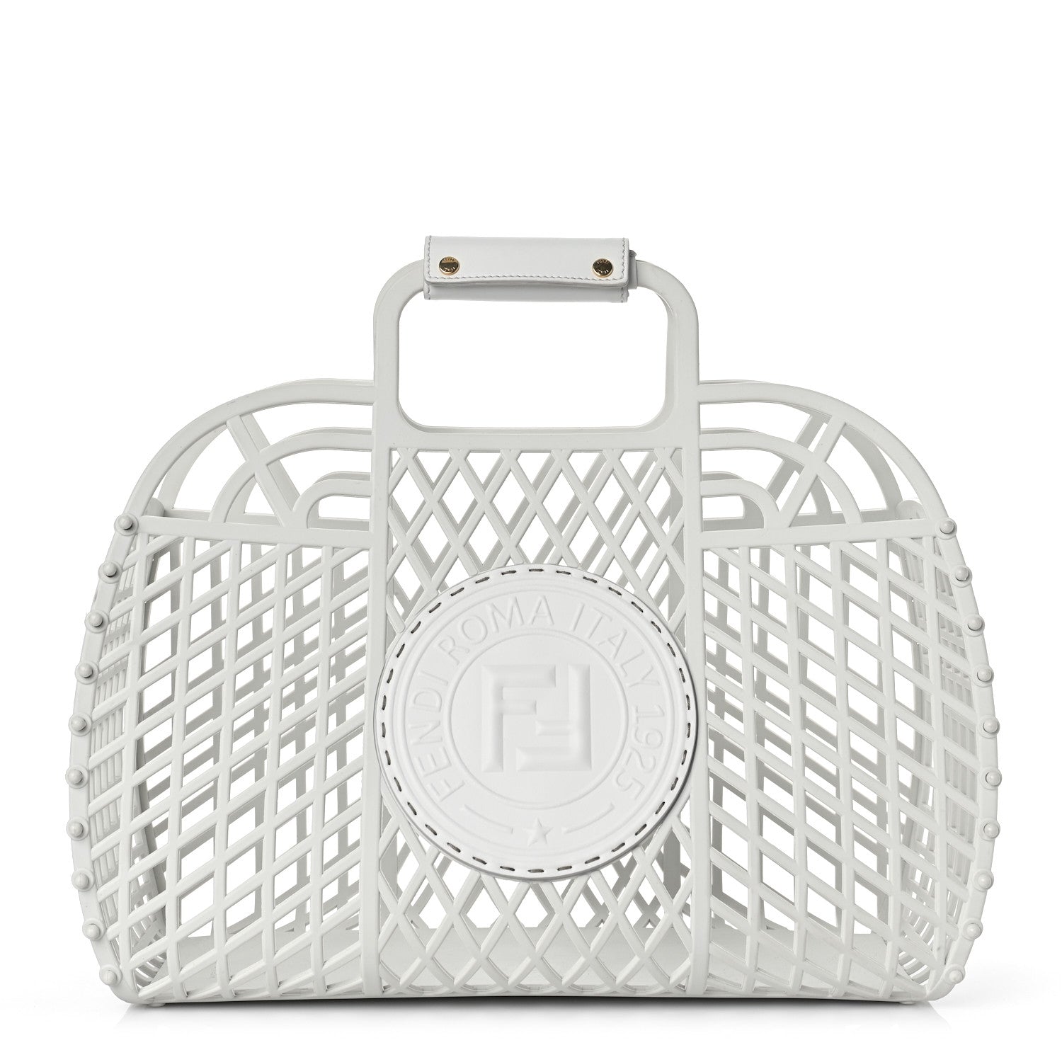 Fendi Recycled Plastic Vitello Liberty Matte Medium Fendi Basket White Ice 1 of 11