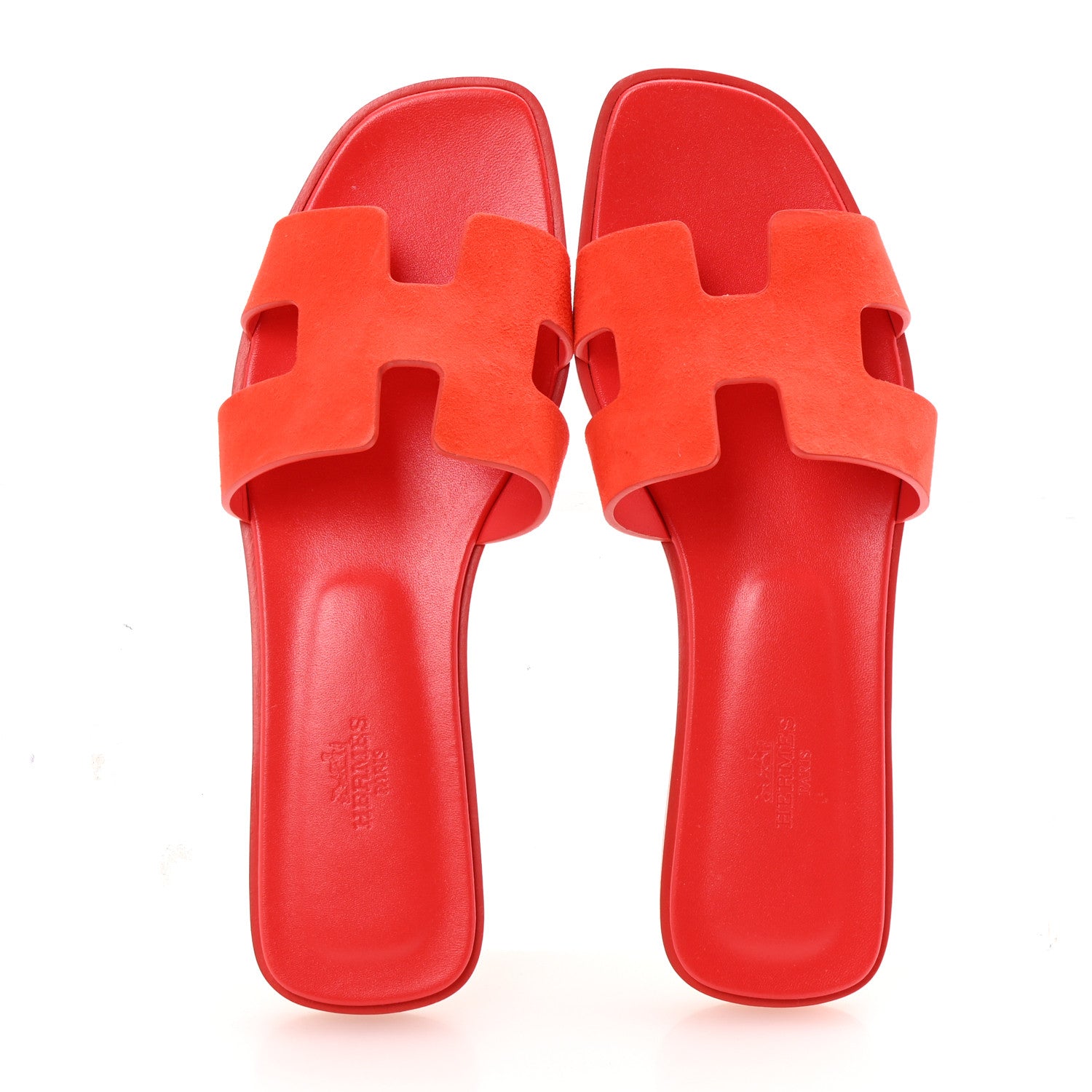 Hermes Suede Goatskin Oran Sandals 39 Rouge Grenadine 2 of 10