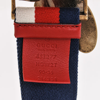 Gucci Web Queen Margaret Bee Sylvie Web Belt 90 36 Red White Blue 5 of 6