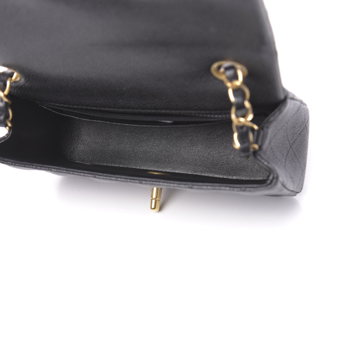 Caviar Quilted Mini Rectangular Flap Black