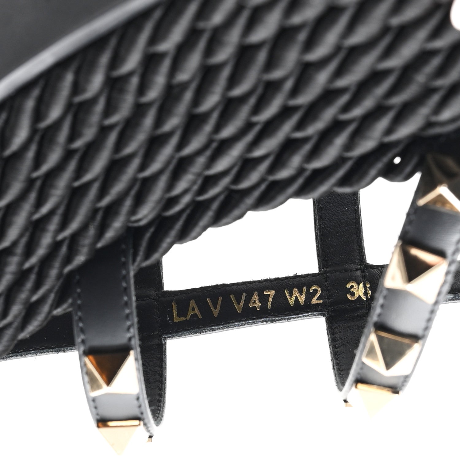 Valentino Garavani Calfskin Bedrock Rockstud Ankle Flat Sandals 36 Black 9 of 9