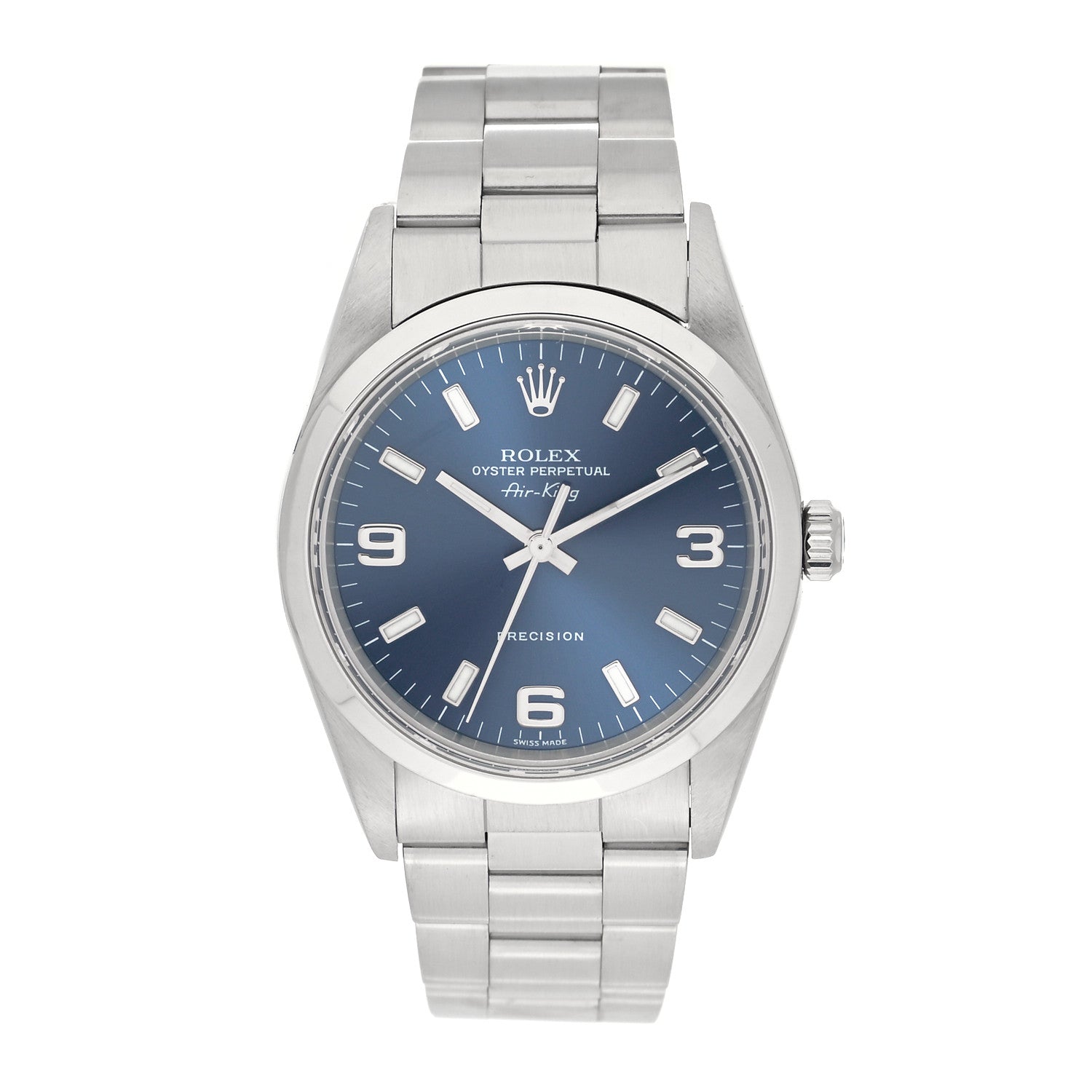 Rolex Stainless Steel 34mm Oyster Perpetual Air-King Watch Blue 14000M 1 of 4