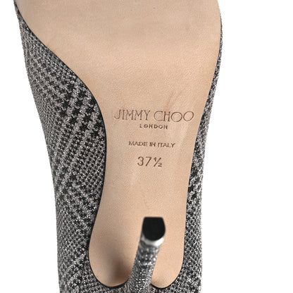 Jimmy Choo Prince Of Stars Glitter Fabric Love 100 Pumps 37.5 Silver 6 of 8