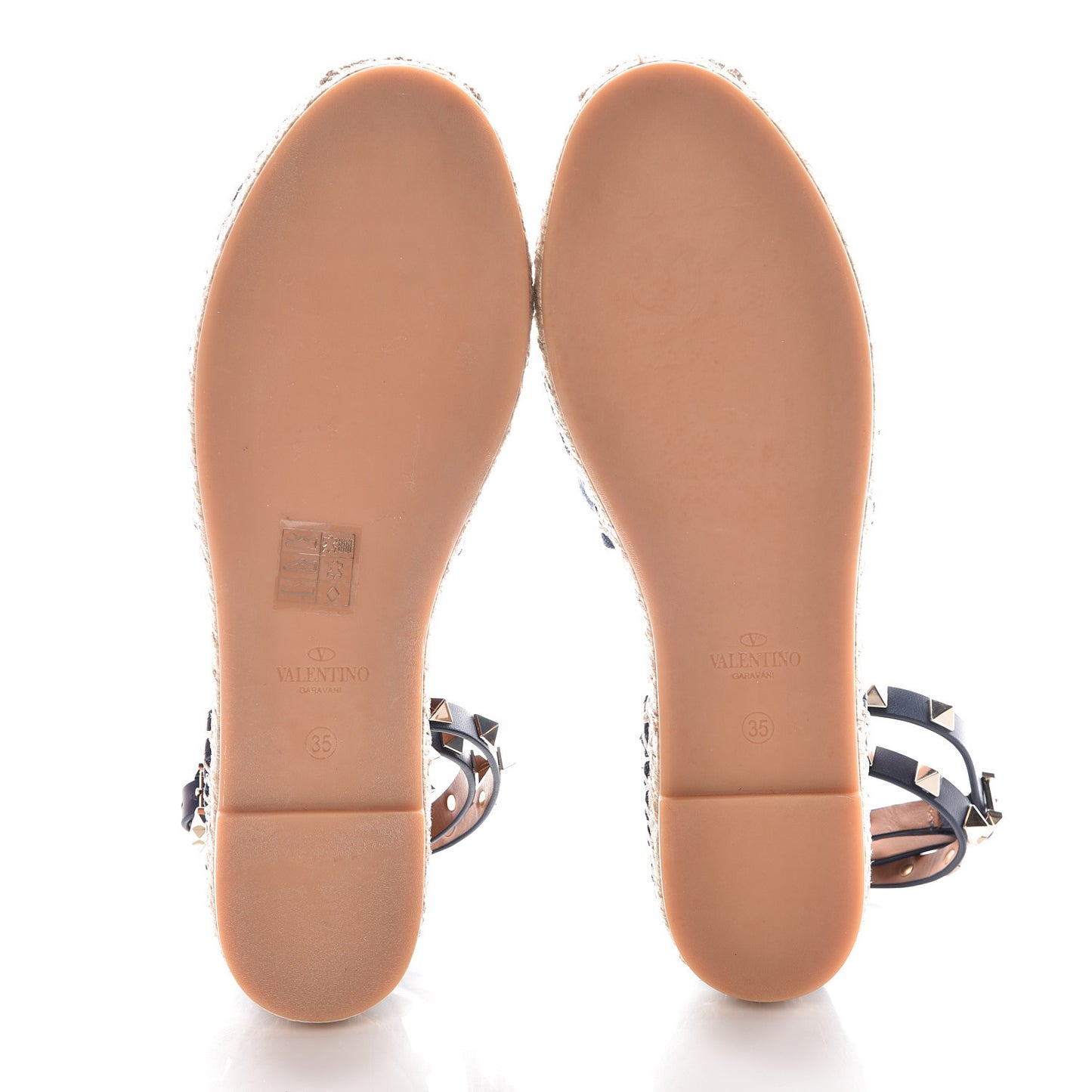 Denim Rockstud Ankle Wrap Espadrille 20mm Flats 35 Light Denim