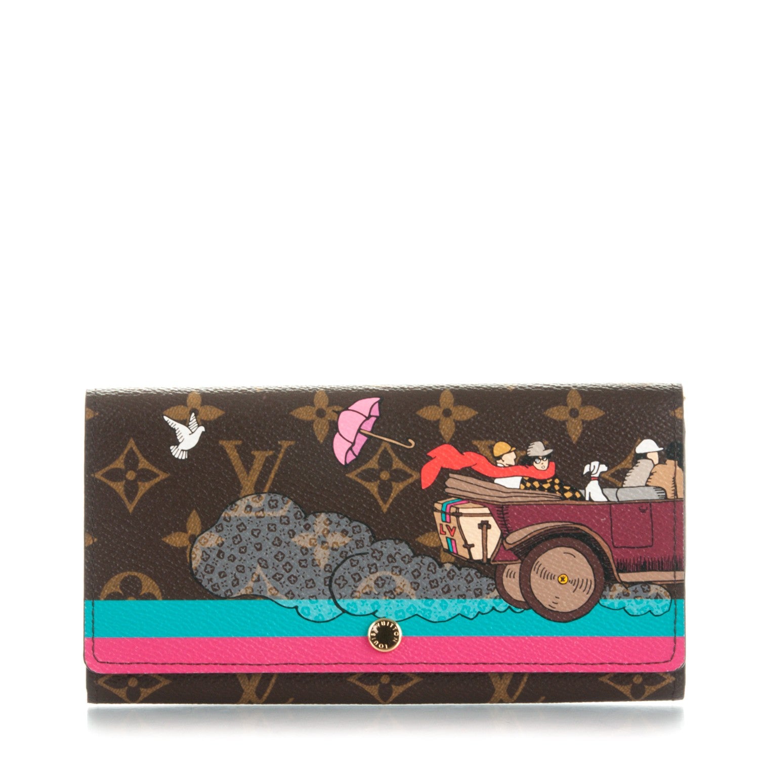 Louis Vuitton Monogram 2015 Christmas Animation Sarah Wallet Hibiscus 1 of 7