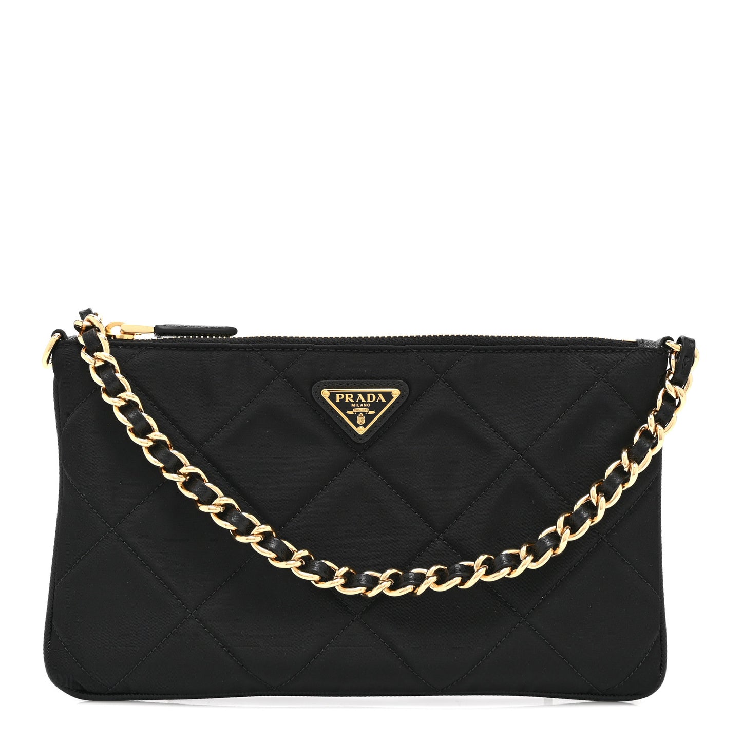 Re-Nylon Tessuto Impuntu Quilted Re-Edition 1995 Chaine Pouch Black