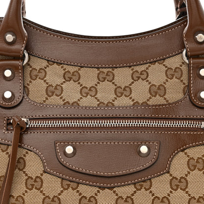 Balenciaga X GUCCI GG Monogram Azalea Calfskin Neo Classic Silver Hardware Medium City Beige Ebony Brown Sugar 8 of 14