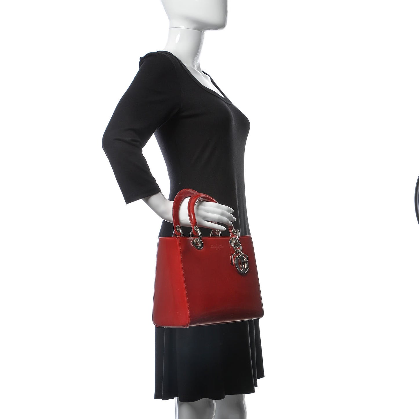 Patent Medium Lady Dior Red