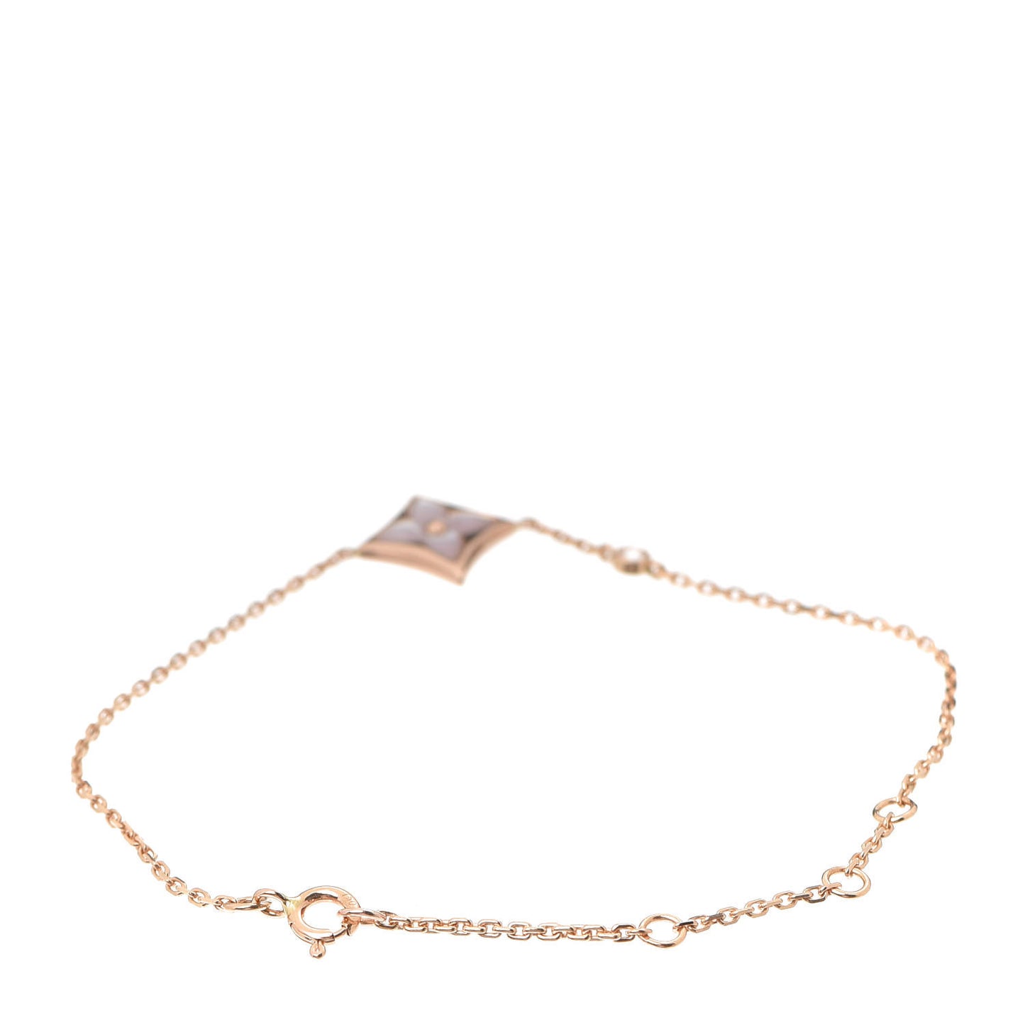 18K Pink Gold Diamond Mother of Pearl Color Blossom BB Star Bracelet