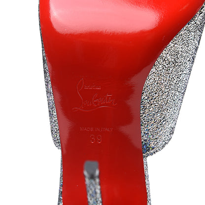 Christian Louboutin Nappa Mica PVC Glitter Predumule 100 Pumps 39 Silver 7 of 9