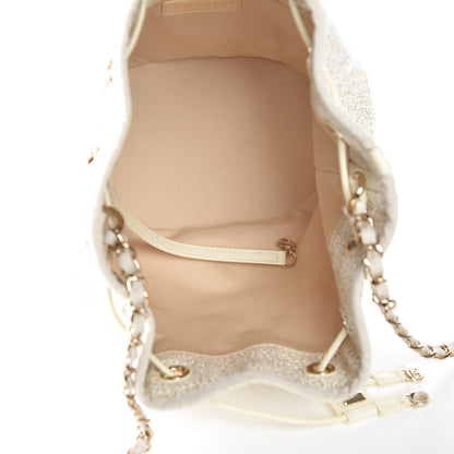 Chanel Canvas Deauville Drawstring Bag Ivory 5 of 7
