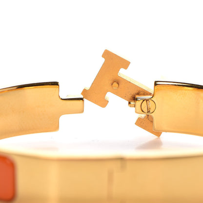 Hermes Enamel Narrow Clic Clac H Bracelet PM Orange 5 of 5