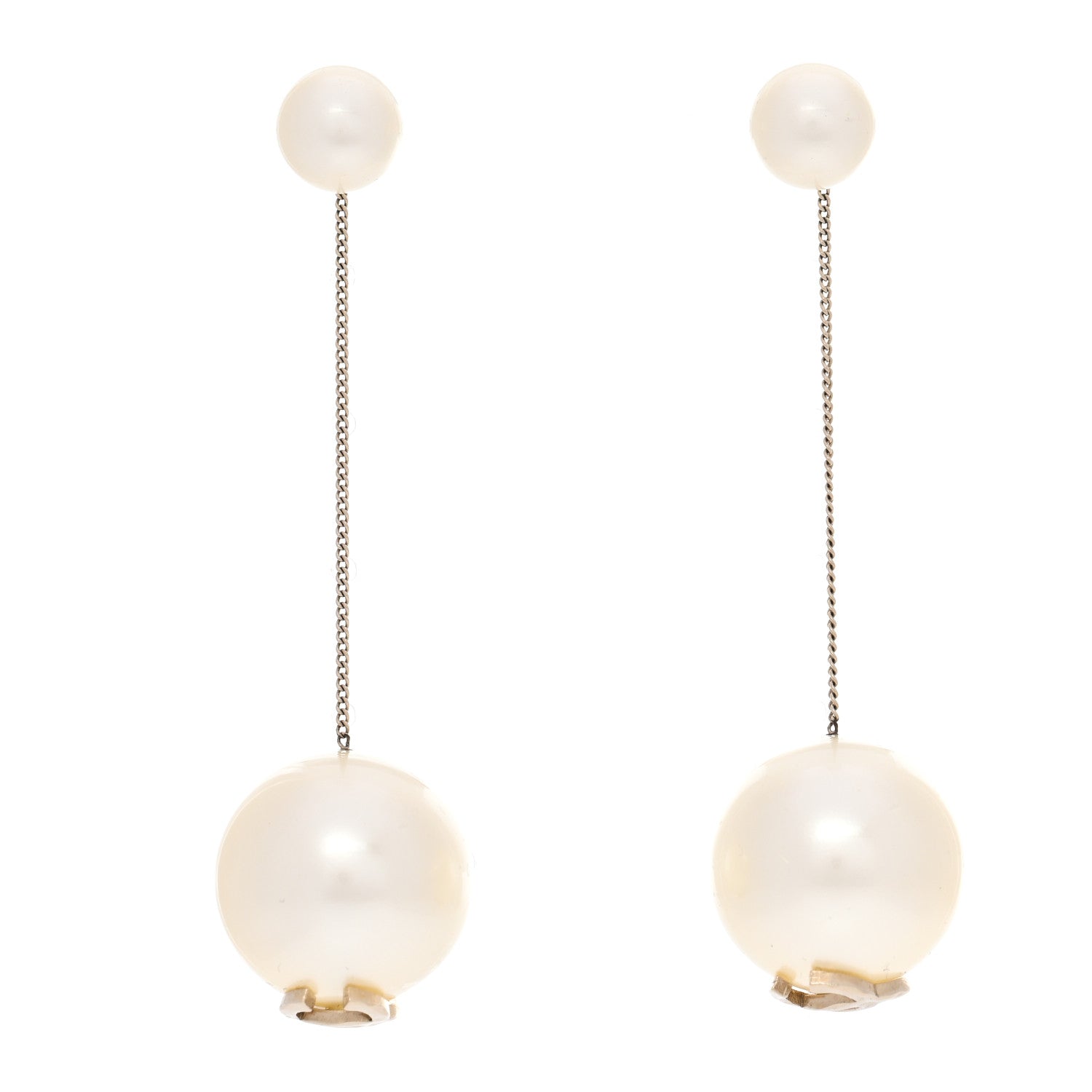 Chanel Pearl CC Drop Earrings Gold 1 of 4