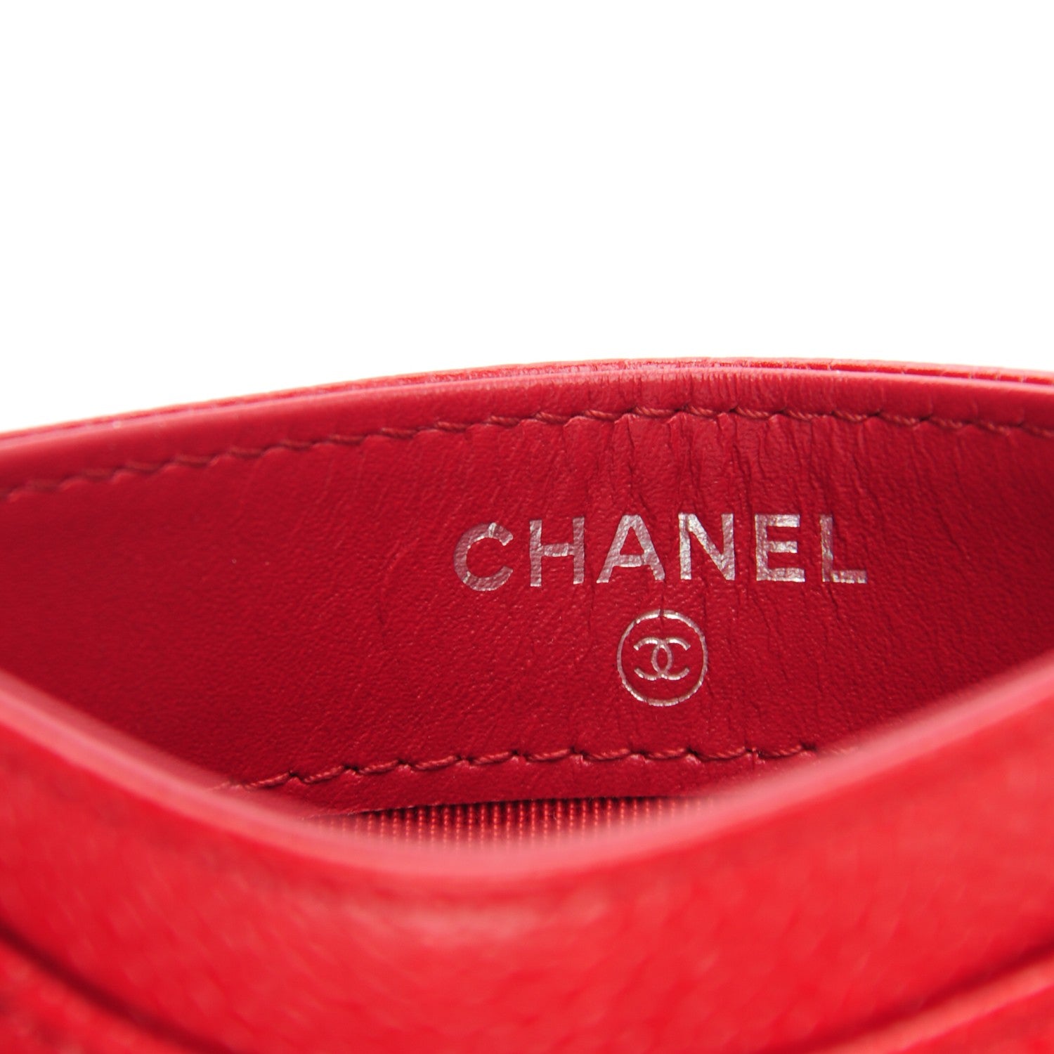 Chanel Caviar Quilted Card Holder Red 6 of 8