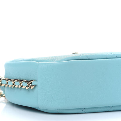 Chanel Goatskin Quilted Small Casual Trip Camera Case Light Blue 8 of 9
